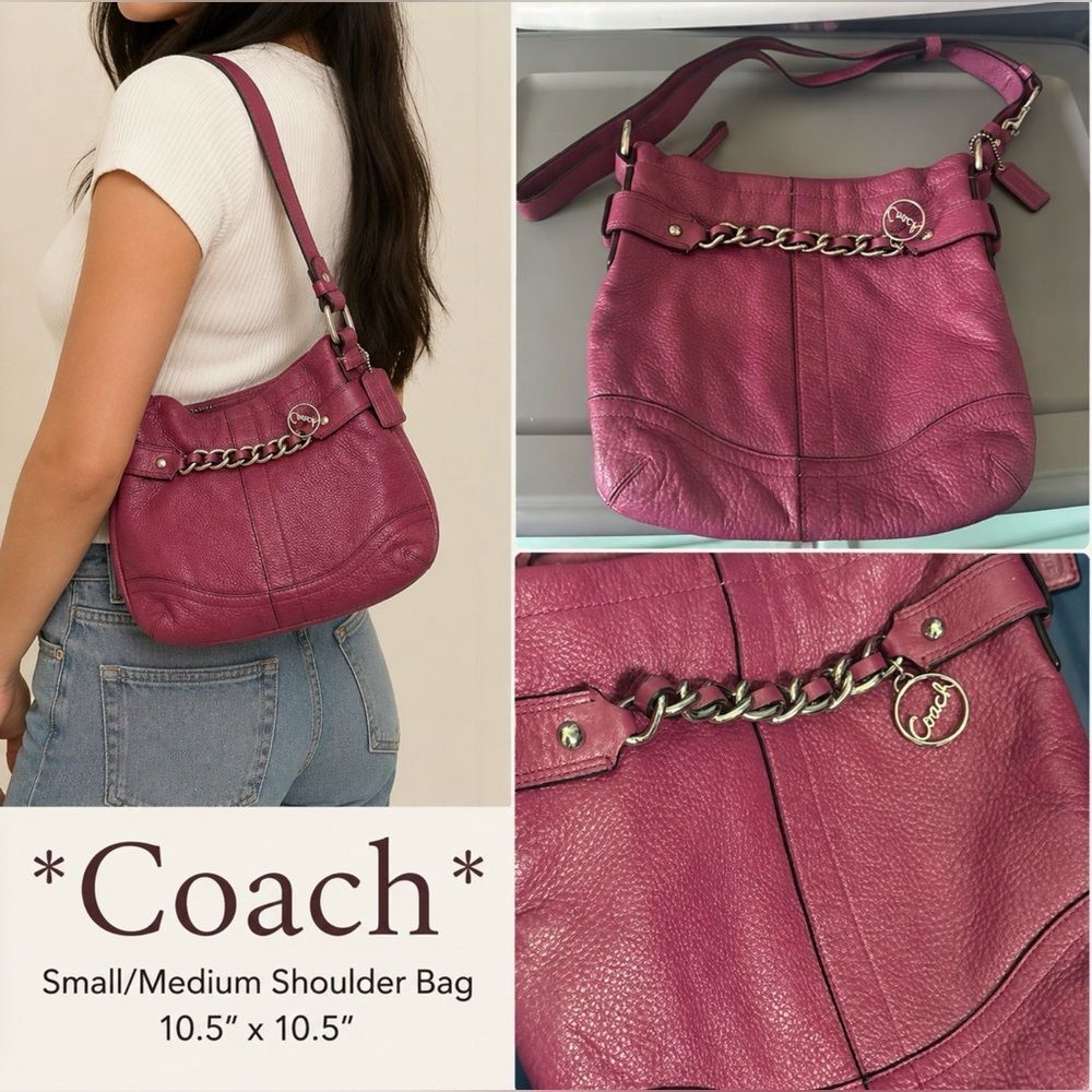 EUC *Coach* Fuscia Magenta BARBIE Pink Leather Handbag